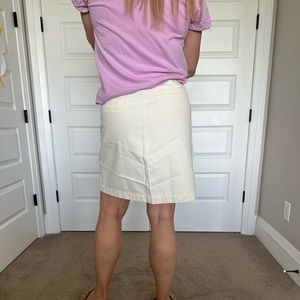 JCrew cream jean skirt